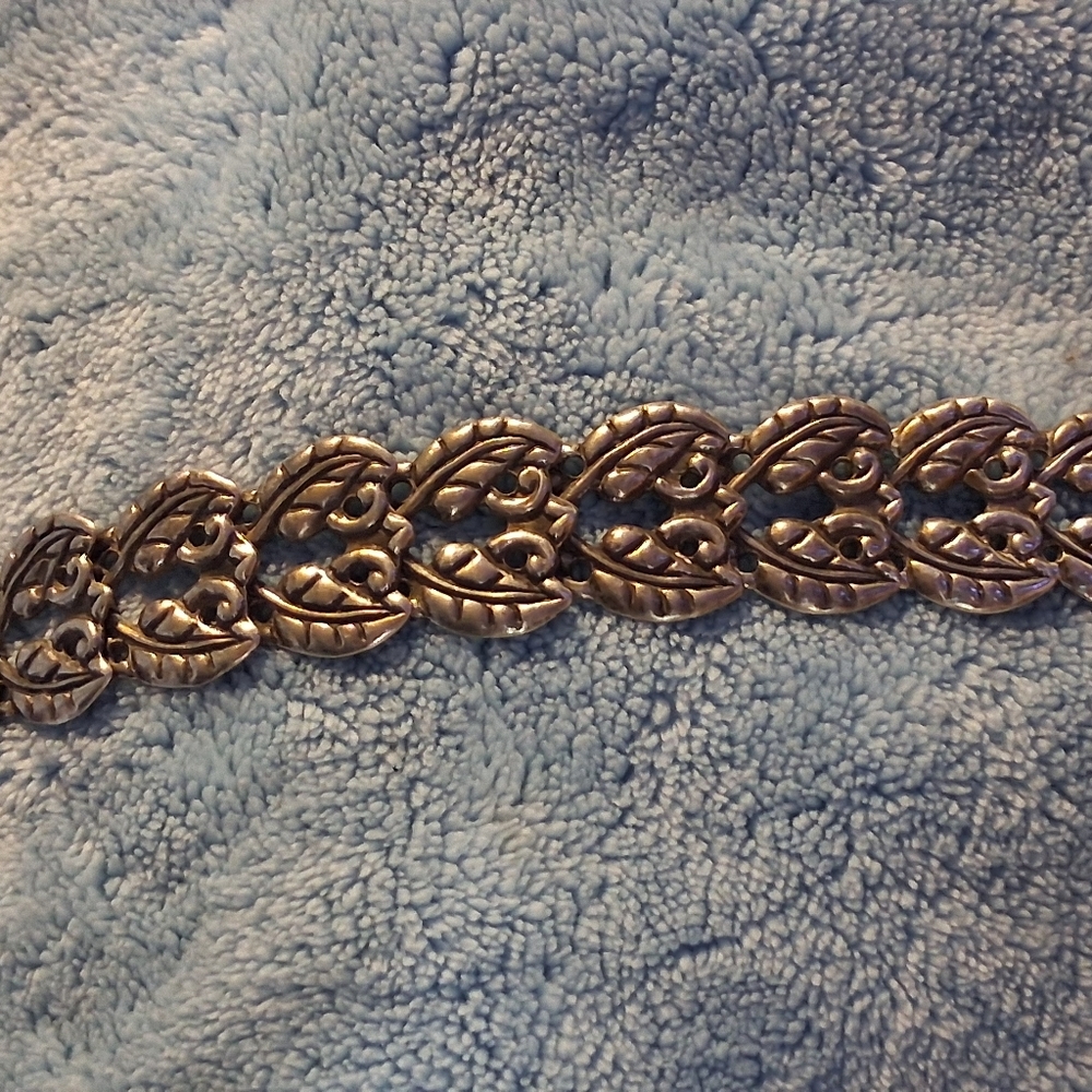 Intricate Silver Leaf Bracelet